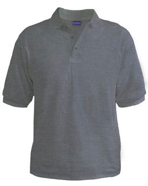 Grey Heather Color Plain Collar T Shirt